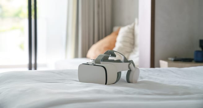 vr glass on bed in morning