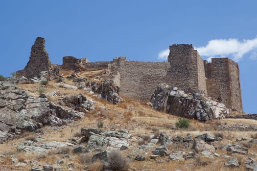 Magacela fostress remains, Badajoz, Extremadura, Spain. Origin of the fortress was believed pre-Roman