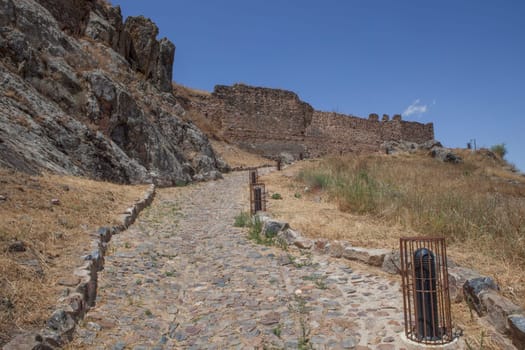 Magacela fostress remains, Badajoz, Extremadura, Spain. Origin of the fortress was believed pre-Roman