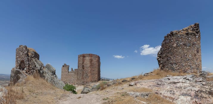 Magacela fostress remains, Badajoz, Extremadura, Spain. Origin of the fortress was believed pre-Roman