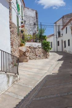 Magacela Historical ensemble, Badajoz, Extremadura, Spain. Characteristic houses that date back to the 16th Century