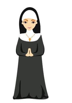 Vector illustration of nun