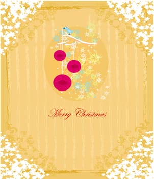 Christmas bird with decorative balls