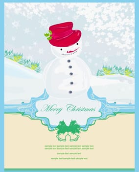 Happy snowman card