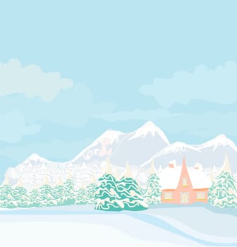 winter landscape - vector