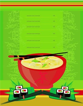 template of traditional Japanese food menu