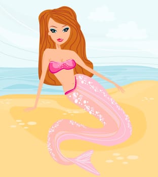 Illustration of a Beautiful mermaid