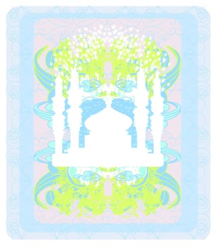 Ramadan background - mosque silhouette illustration card