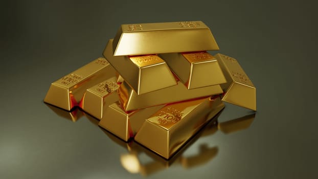 3D illustration Background for advertising and wallpaper in investment and storage gold scene. 3D rendering in decorative concept.