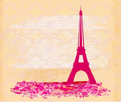 vintage retro Eiffel card