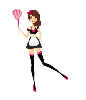 Sexy pinup style french maid