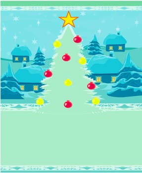 Abstract christmas tree card