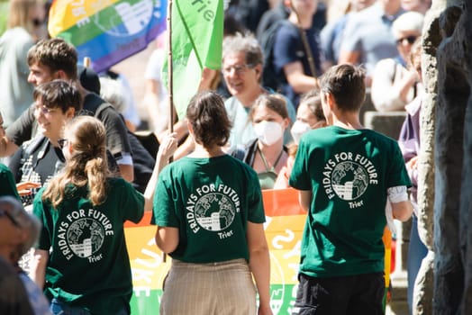 Fridays for future demonstration in Trier, Germany on the 08.07.2022, protest against climate change and global warming, environmental discussion