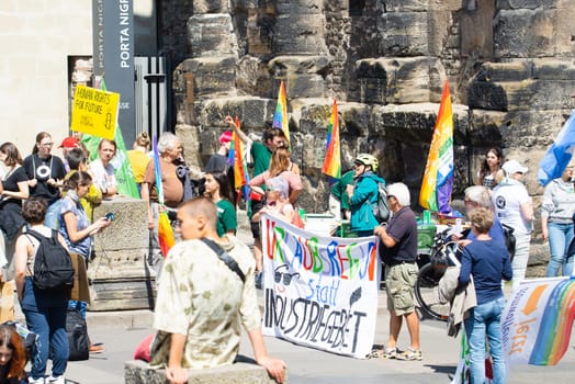 Fridays for future demonstration in Trier, Germany on the 08.07.2022, protest against climate change and global warming, environmental discussion