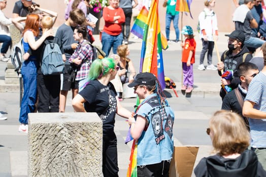 Fridays for future demonstration in Trier, Germany on the 08.07.2022, protest against climate change and global warming, environmental discussion