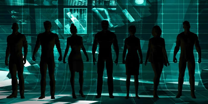 Business People Leadership Concept with Team Running Forward