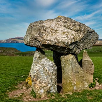 Carreg Samson known as Carreg Sampson, Samson's Stone, or the Longhouse - Pembrokeshire Coast Path in Wales, United Kingdom