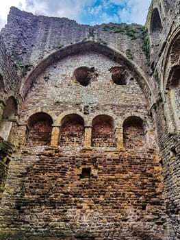 Remains of Chepstow Castle (Castell Cas-gwent) at Chepstow, Monmouthshire, Wales, United Kingdom