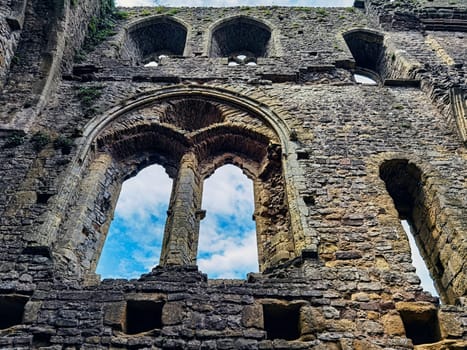 Remains of Chepstow Castle (Castell Cas-gwent) at Chepstow, Monmouthshire, Wales, United Kingdom