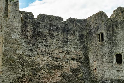Remains of Chepstow Castle (Castell Cas-gwent) at Chepstow, Monmouthshire, Wales, United Kingdom