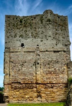 Remains of Chepstow Castle (Castell Cas-gwent) at Chepstow, Monmouthshire, Wales, United Kingdom