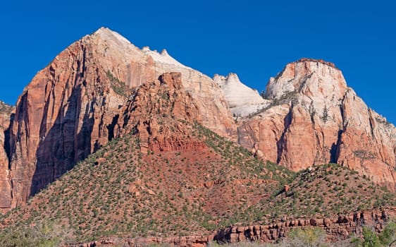 Morning Light on the Cliffs of Zion in Zion National Park in Utah