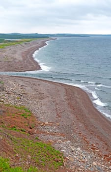 River Emptying Into the Ocean on a Quiet Beach on Petit Etang Beach in Cape Breton Highland National Park in Canada