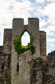 Remains of Chepstow Castle (Castell Cas-gwent) at Chepstow, Monmouthshire, Wales, United Kingdom