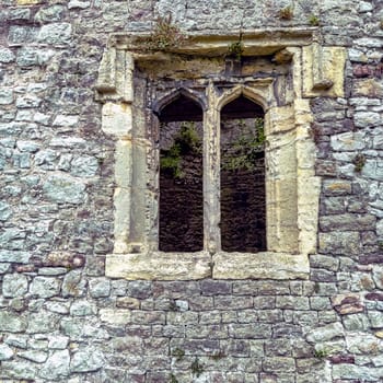Remains of Chepstow Castle (Castell Cas-gwent) at Chepstow, Monmouthshire, Wales, United Kingdom