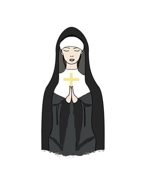 Vector illustration of nun
