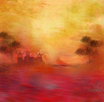abstract Chinese landscape