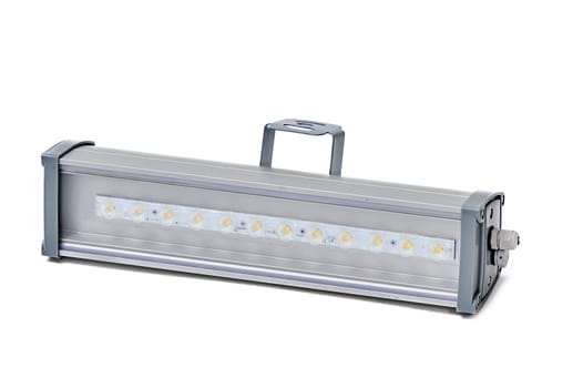Outdoor LED lamp on white insulated background. High quality photo