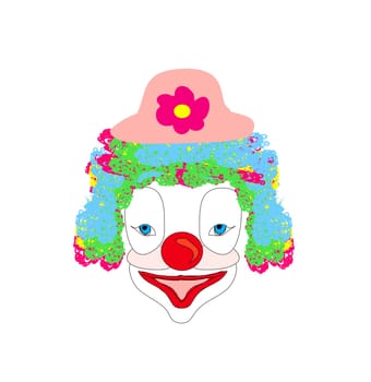 Vector illustration of smiling cartoon clown
