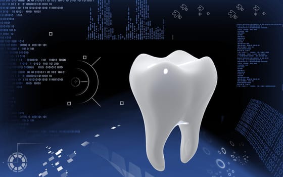 Digital illustration of teeth in colour background