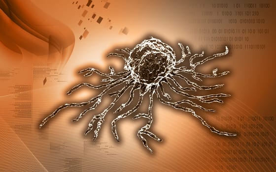 Digital illustration of stem cell in colour background