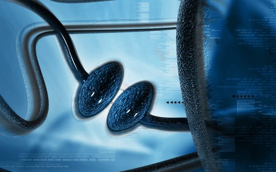 Digital illustration of synapse in colour background
