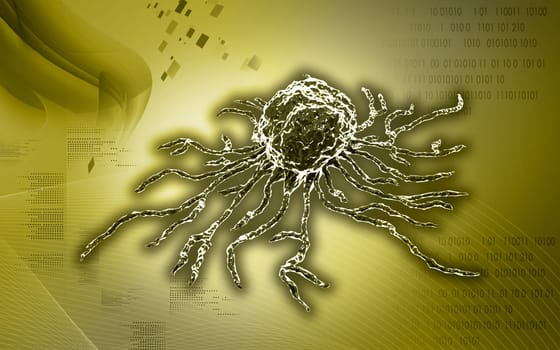 Digital illustration of stem cell in colour background