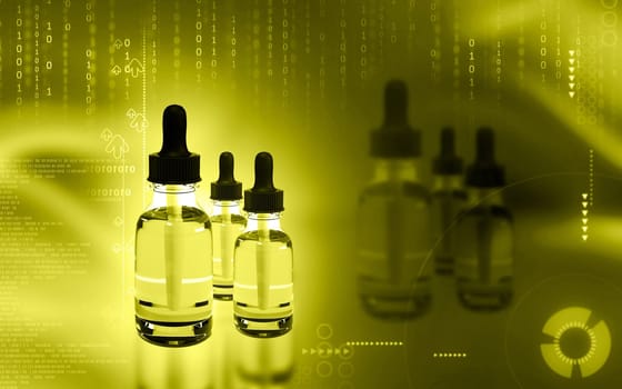 Digital illustration of medicine in colour background