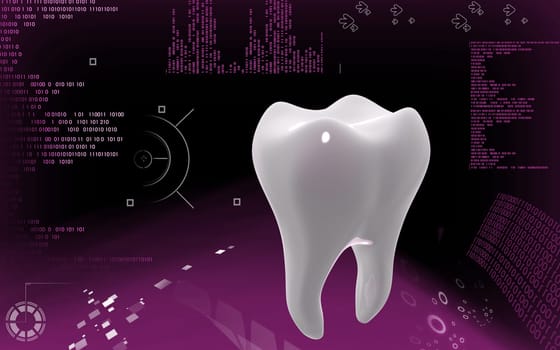 Digital illustration of teeth in colour background