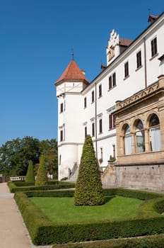 Historic Konopiste castle in Benosov, Czech Republic.