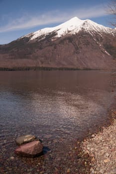Vertical Composition Lone Peak Springtime Glacier National Park