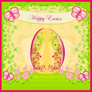 Easter Egg On floral Background