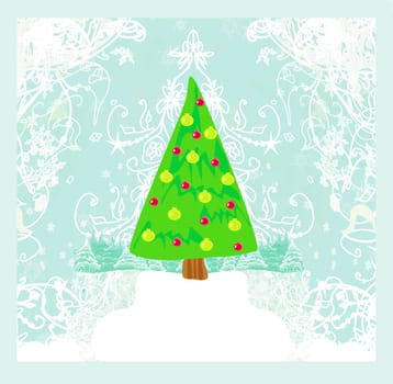 Abstract christmas tree card