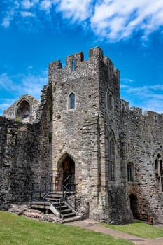 Remains of Chepstow Castle (Castell Cas-gwent) at Chepstow, Monmouthshire, Wales, United Kingdom