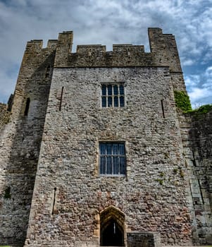 Remains of Chepstow Castle (Castell Cas-gwent) at Chepstow, Monmouthshire, Wales, United Kingdom