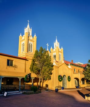 San Felipe de Neri Church in Old Town Plaza in Albuquerque, New Mexico