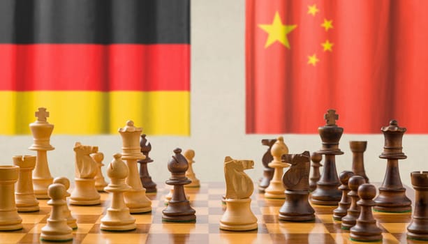 Concept with chess pieces - Germany and China