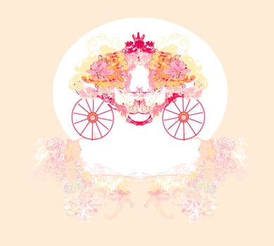 vintage floral carriage invitation