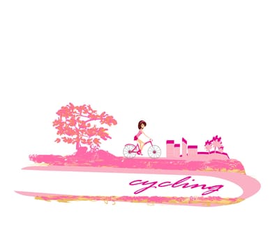 Cycling Poster with  Girl