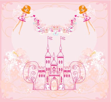 fairy flying above castle